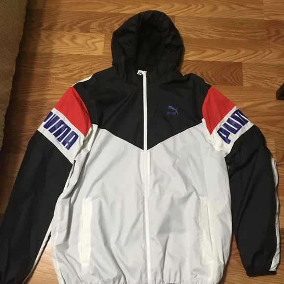 Red white and blue puma windbreaker Clearance